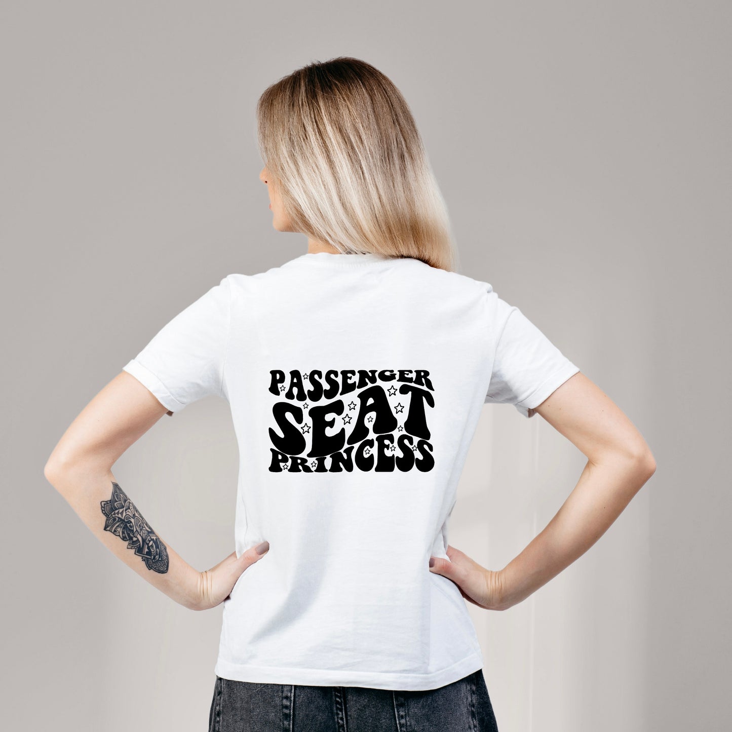 Passenger Seat Princess" T-shirt DTF Transfer Design – High-Quality Cold Peel Heat Transfer