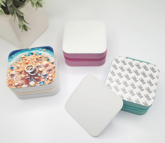Sublimation ready travel jewelry box for sublimation, sublimation travel jewelry box, sublimation jewelry box RTS