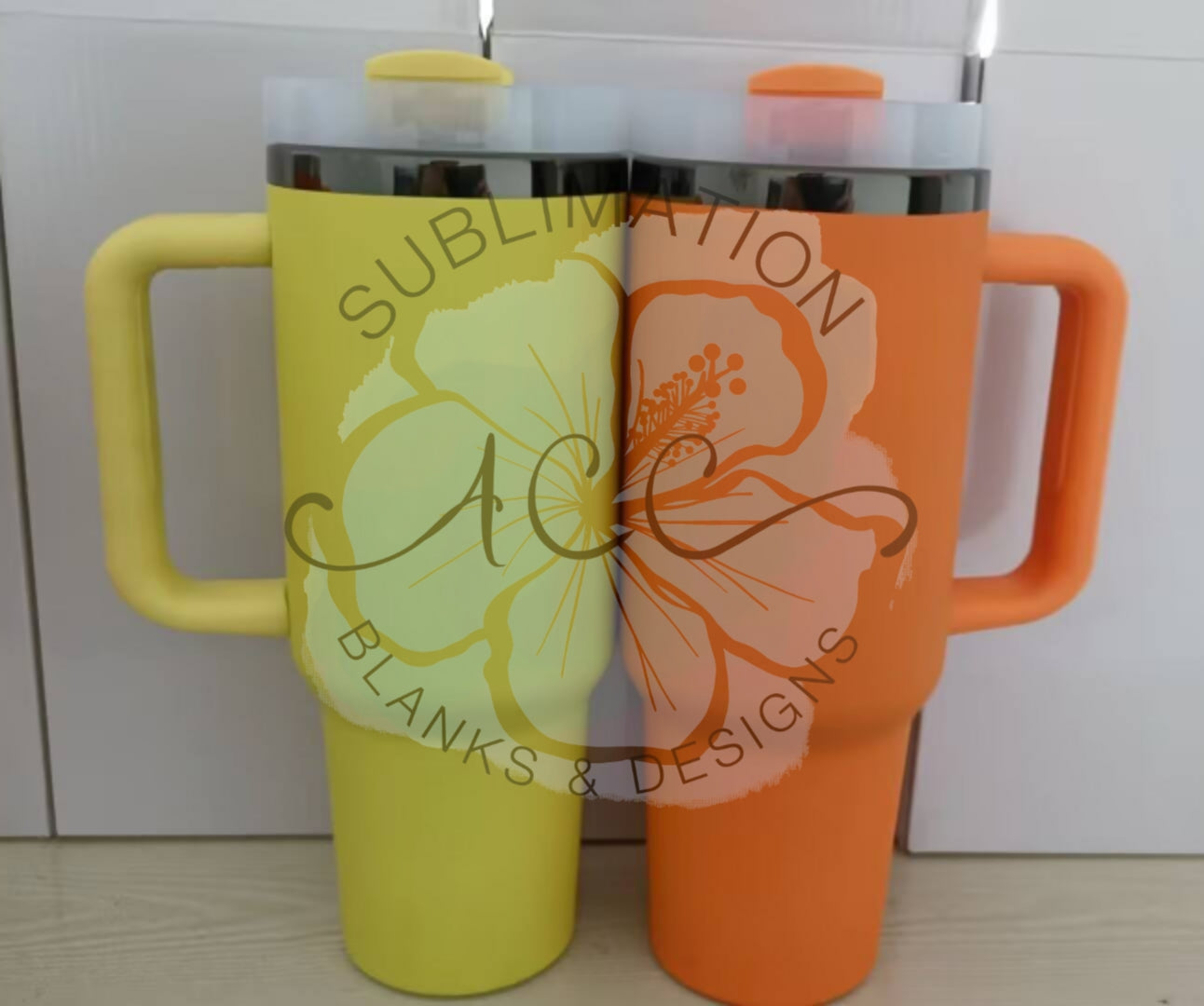 40oz Black Base Powder-Coated Stainless Steel Tumbler with Handle | Exclusive Powder-Coated Tumbler for Engraving, Stripping, Epoxy (Not for Sublimation) | Ready to Ship (RTS)