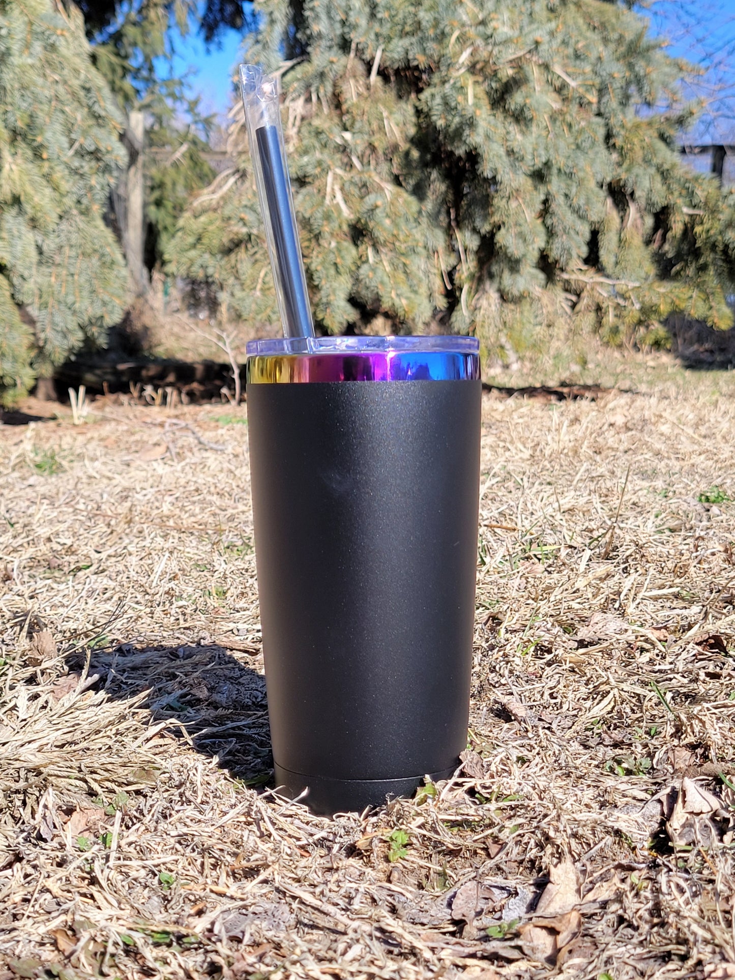 20oz Rainbow Powder-Coated Stainless Steel Tumbler for Engraving, Epoxy, and Crafting (NOT Sublimation) - Ready to Ship