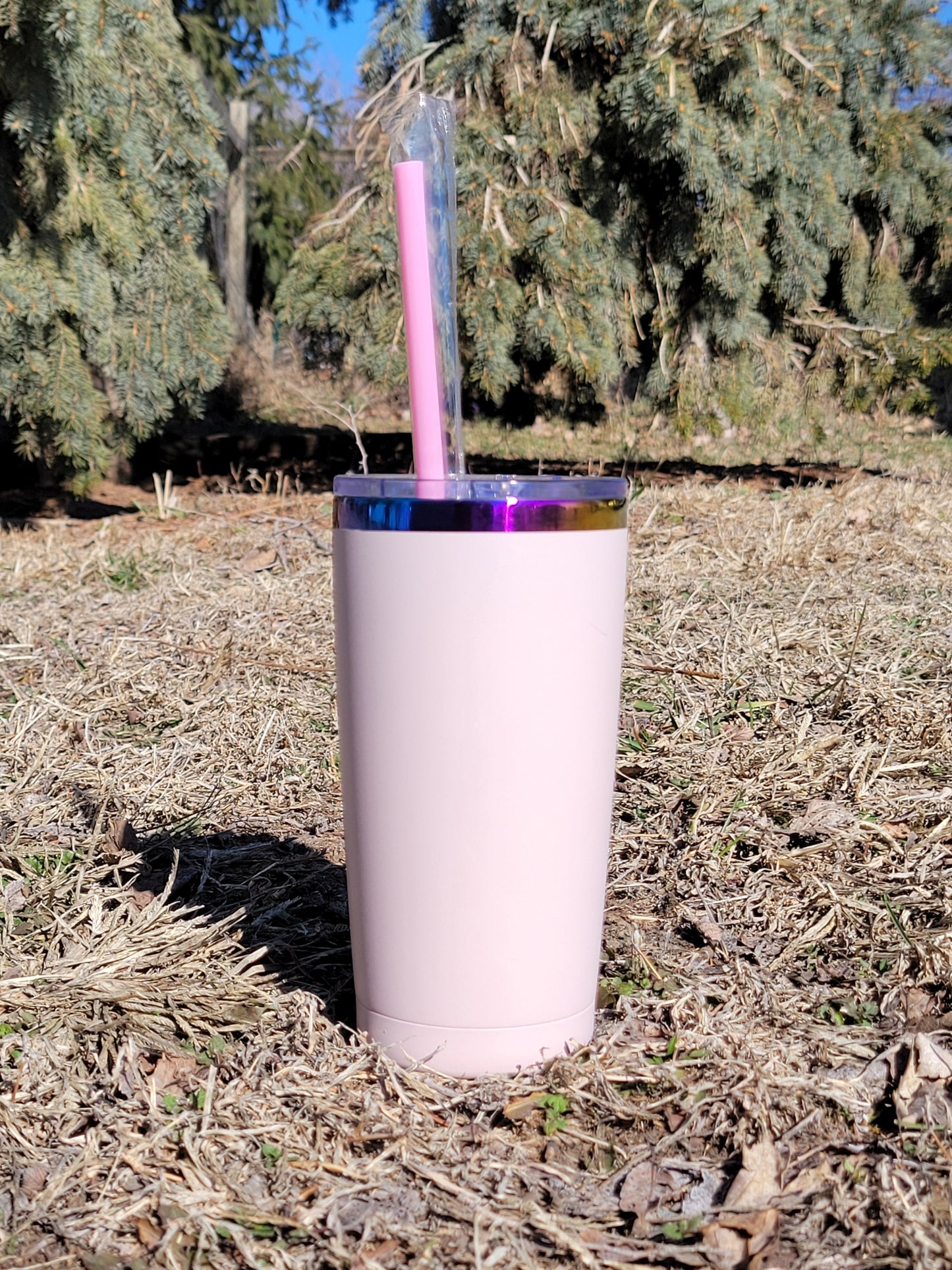 20oz Rainbow Powder-Coated Stainless Steel Tumbler for Engraving, Epoxy, and Crafting (NOT Sublimation) - Ready to Ship