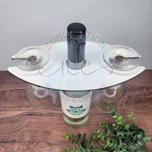 Wine Bottle/Glass Caddy Sublimation hardboard blanks, Wine caddy sublimation hardboard blank, caddy for wine sublimation blank