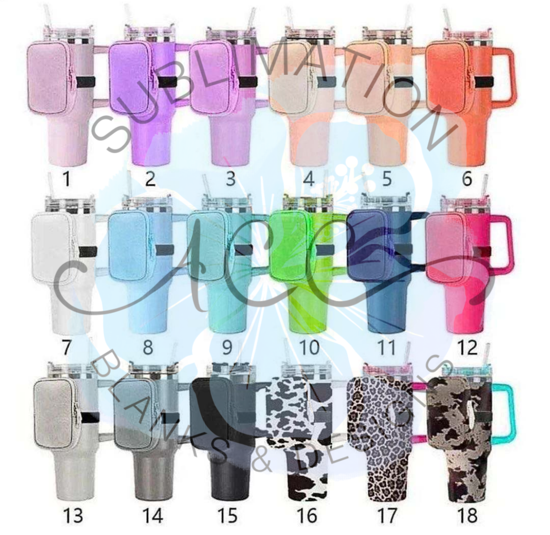 Tumbler pouches, Tumbler Bags, Bag for tumblers, Tumbler pouch, 40oz tumbler pouch, neoprene pouch/bag RTS