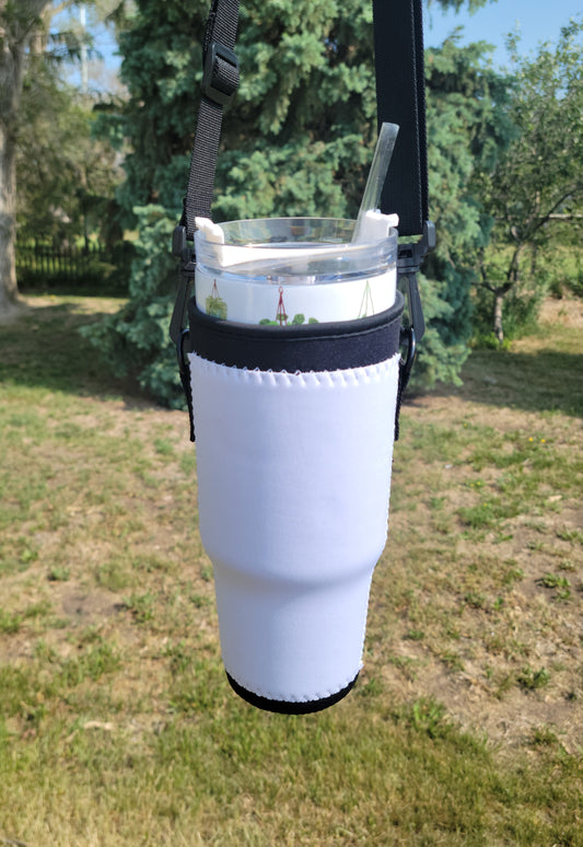 Sublimation ready 40oz tumbler tote, carrying bag for 40oz tumblers, neoprene tumbler tote carry case blanks RTS
