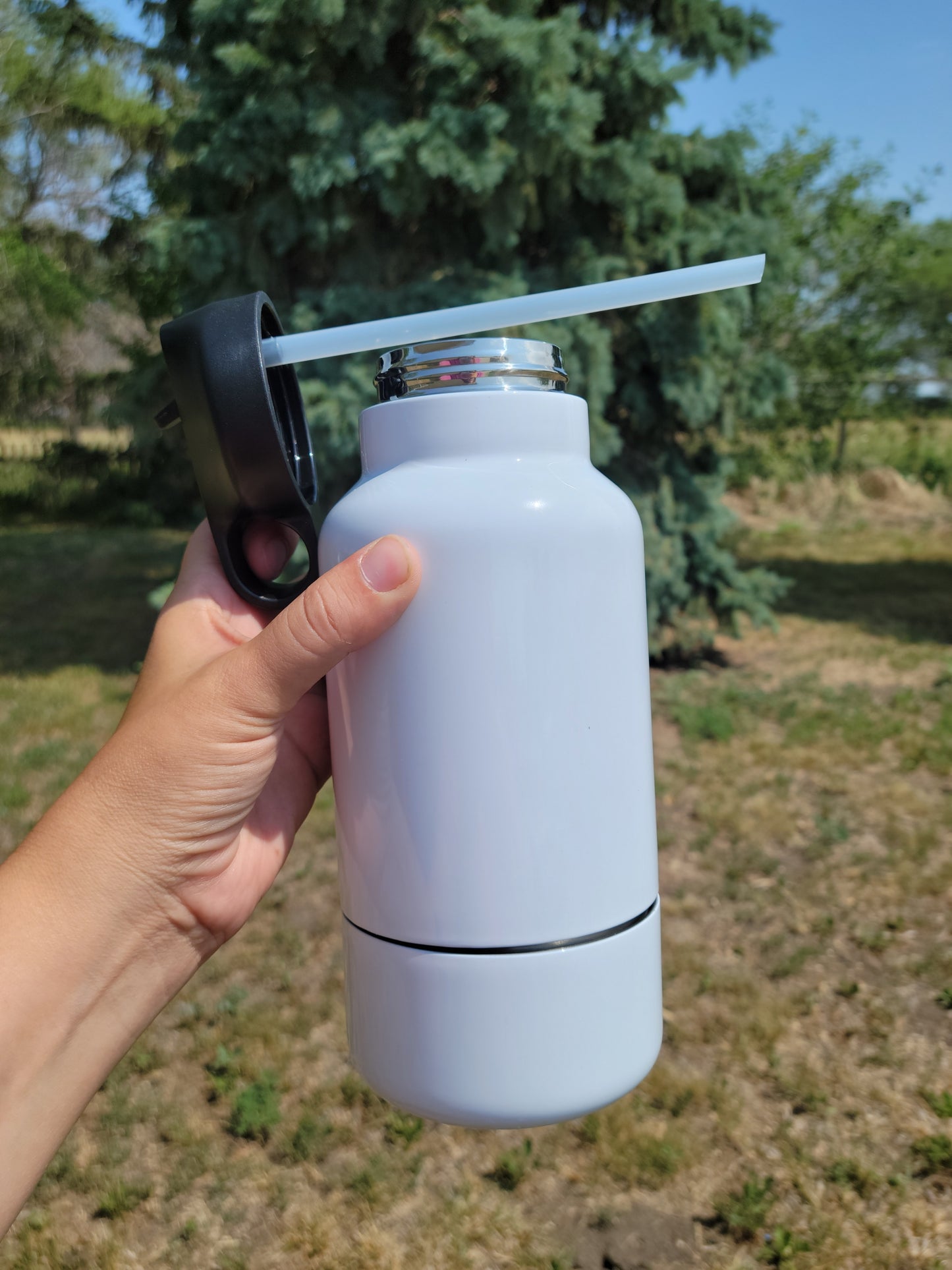 32oz Sippy-Style Sports Stainless Steel Tumbler with Detachable Pet Bowl | Sublimation-Ready | Ready to Ship (RTS)