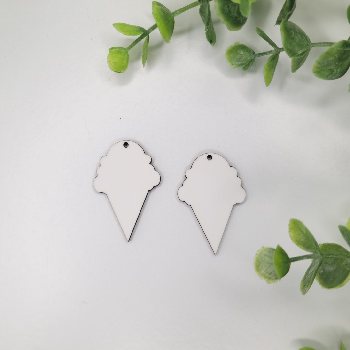 Sublimation hardboard blanks, 1.5" ice cream cone sublimation blanks, ice cream earring blanks for sublimation