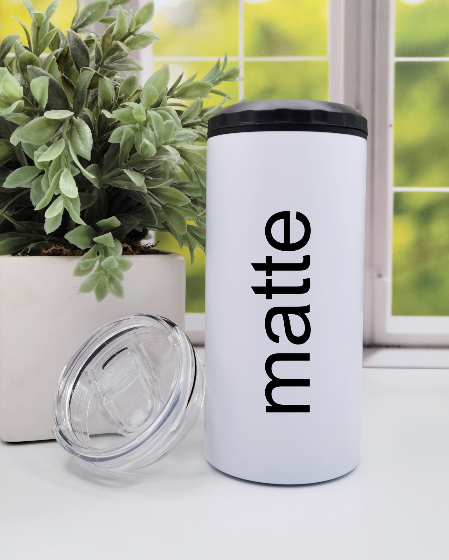 5-in-1 Matte Metal Can Cooler with Built-In Bottle Opener - Sublimation-Ready Blank for Skinny Cans, Bottles, and Tumblers - Ready to Ship (RTS)