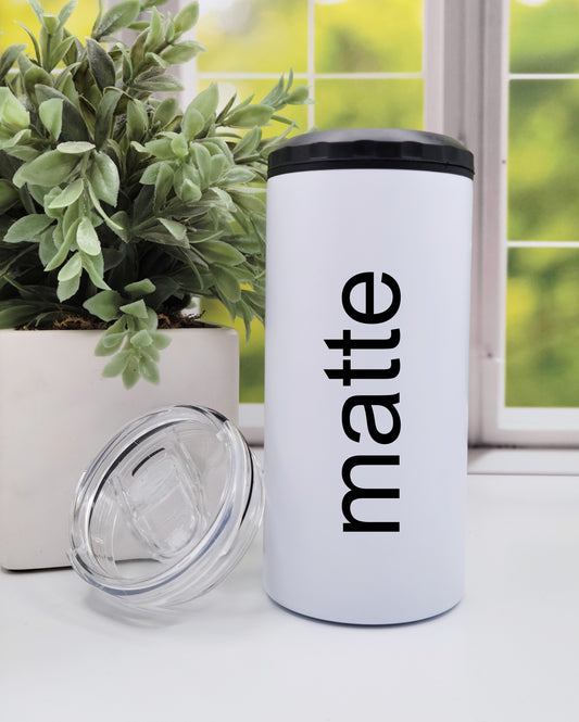 5-in-1 Matte Metal Can Cooler with Built-In Bottle Opener - Sublimation-Ready Blank for Skinny Cans, Bottles, and Tumblers - Ready to Ship (RTS)