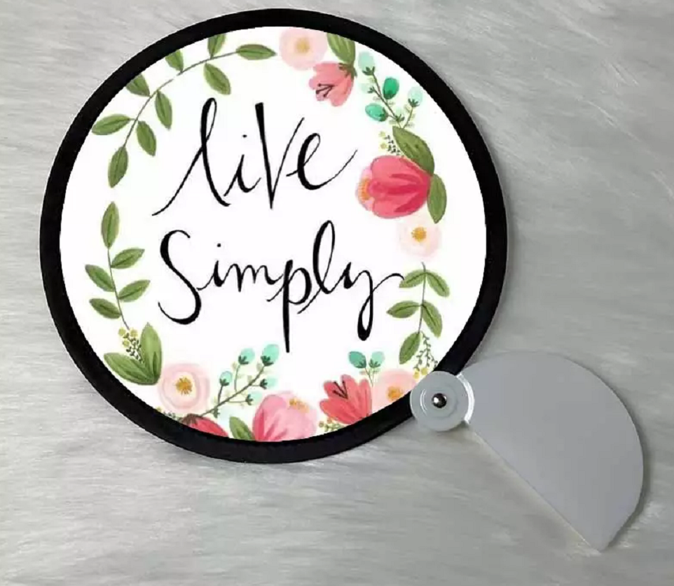 Sublimation Hand Fan, sublimation blank hand fan with handle, pop out round sublimation hand fan blank