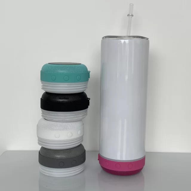 20 oz Sublimation Skinny Tumbler with Bluetooth Speaker – Ready to Ship (RTS)