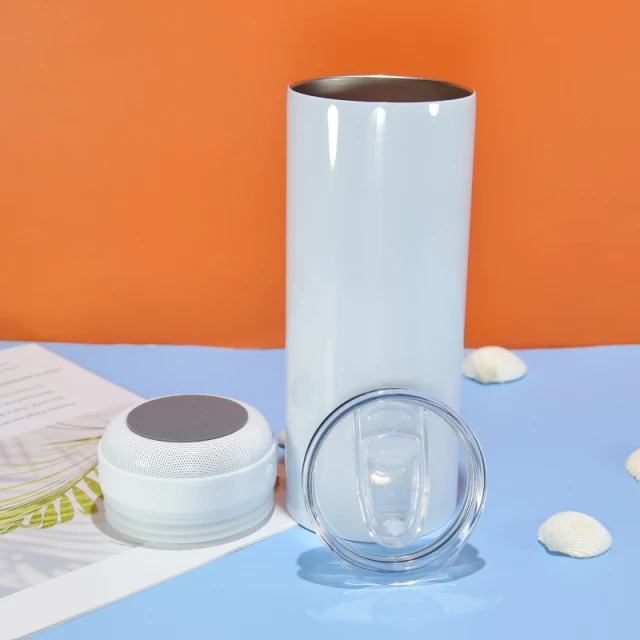 20 oz Sublimation Skinny Tumbler with Bluetooth Speaker – Ready to Ship (RTS)