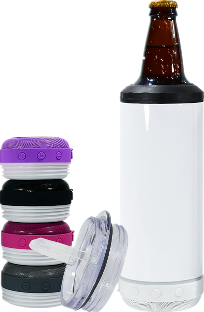 4-in-1 Can Cooler with Bluetooth Speaker - Glossy Finish Ready to Ship (RTS)