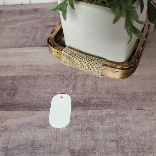 Sublimation dog tag, gloss white, double-sided RTS