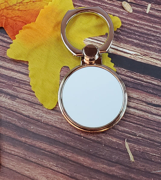 Sublimation metal phone ring, phone attachment stand, gloss white, RTS
