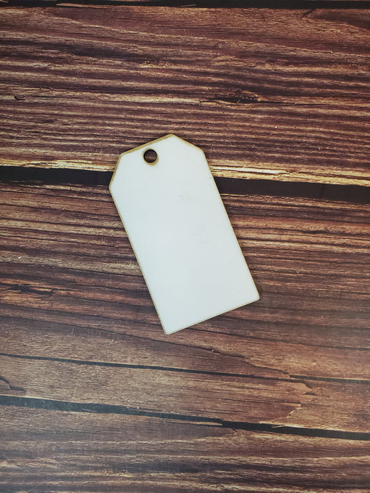 Set of 5 or 10 bag tag ornament hardboard blanks, 4" sublimation hardboard blank, DOUBLE-sided ornament sublimation blank