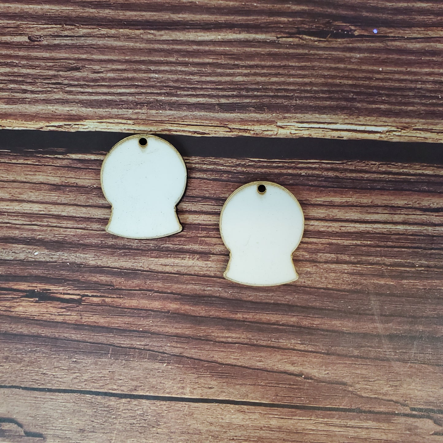 Sublimation hardboard blanks, snowglobe earring sublimation blanks, SINGLE or DOUBLE-sided dangle earring shape blanks