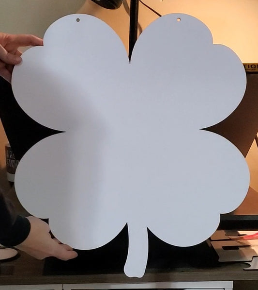 Shamrock hardboard blanks, SHAMROCK door hanger or wall sign sublimation hardboard blank, shamrock sublimation blank, large clover sublimation blank