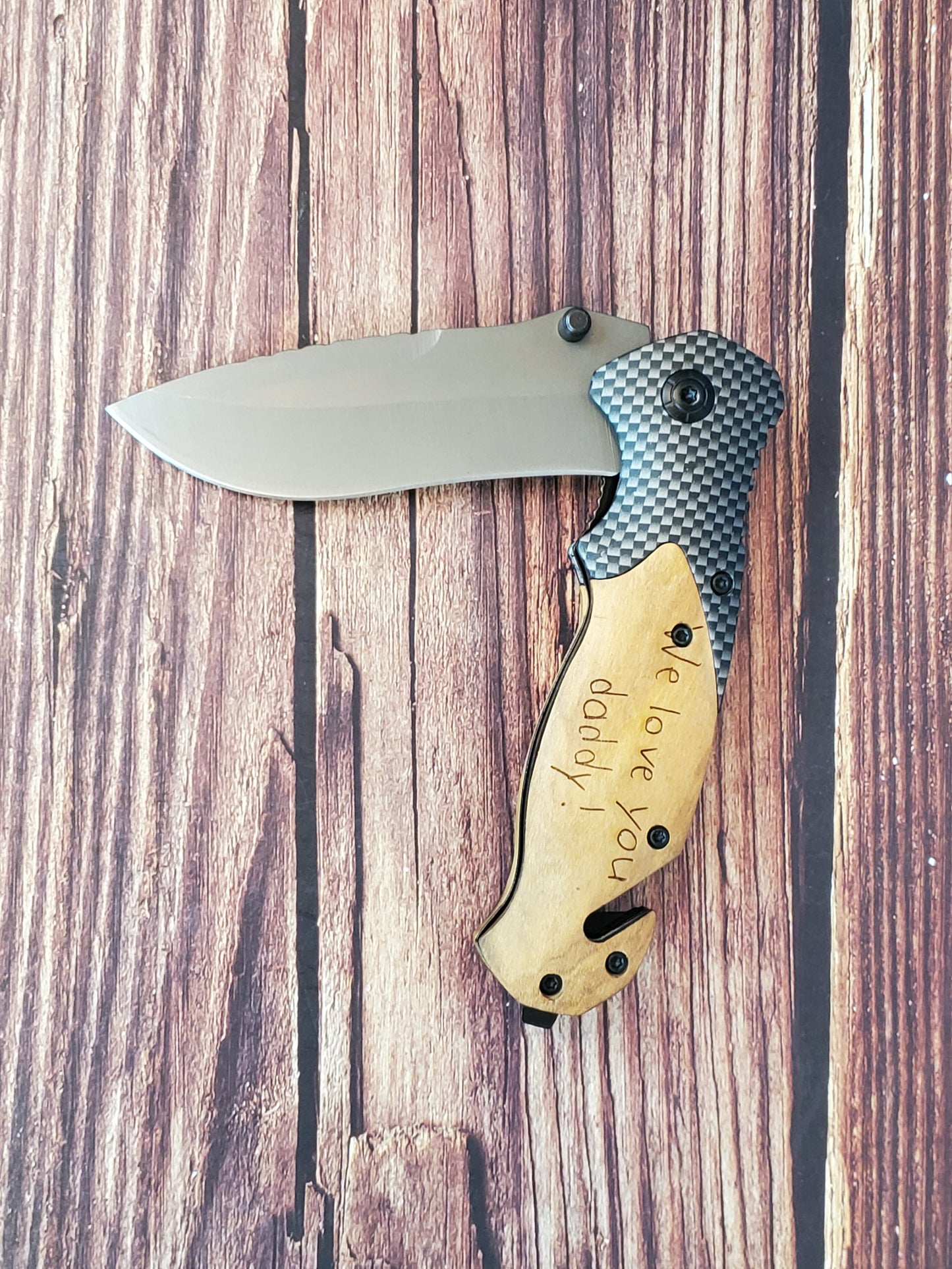 POCKET KNIFE, wood and metal pocket knife for engraving, engraving blanks, pocket knives