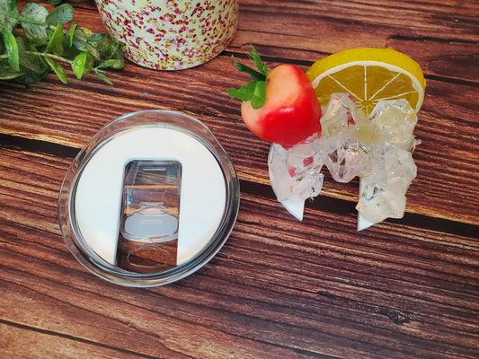 Acrylic Tumbler Lid Toppers - Set of 5 Acrylic Inserts for 20oz, 30oz, and Lowball Tumblers (Insert Only)