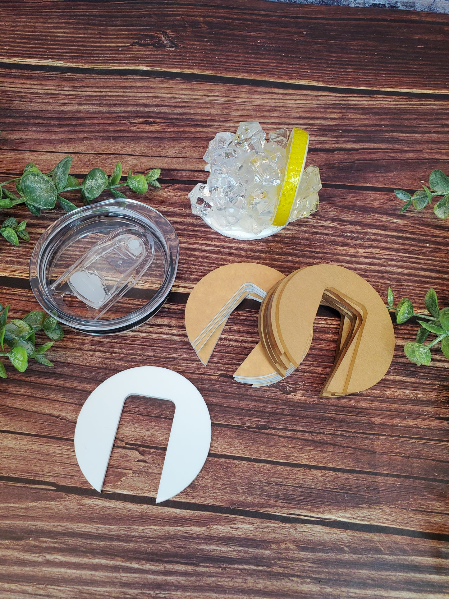 Acrylic Tumbler Lid Toppers - Set of 5 Acrylic Inserts for 20oz, 30oz, and Lowball Tumblers (Insert Only)