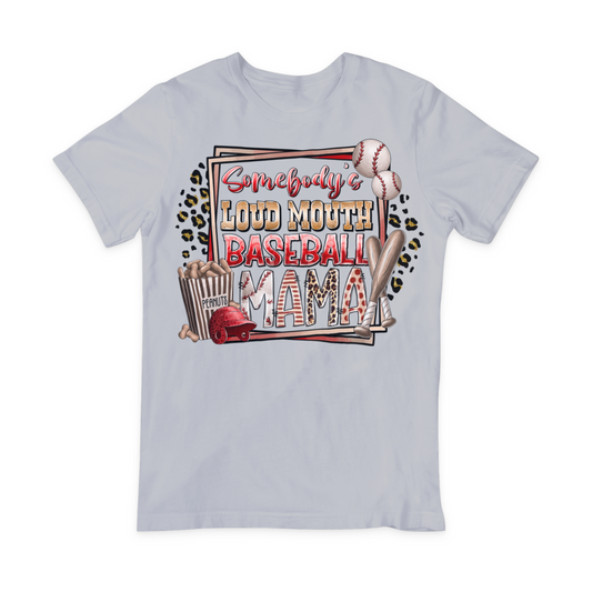 Somebody's Loud Mouth Baseball MAMA DTF Transfer Design