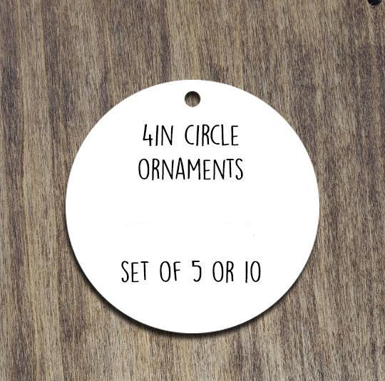 Set of 5 or 10 circle ornament hardboard blanks, 4 circle