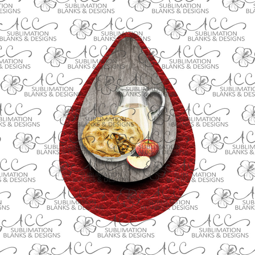 Apple Pie Red Teardrop Earring Sublimation Design, Hand drawn Teardrop Sublimation earring design, digital download, JPG, PNG