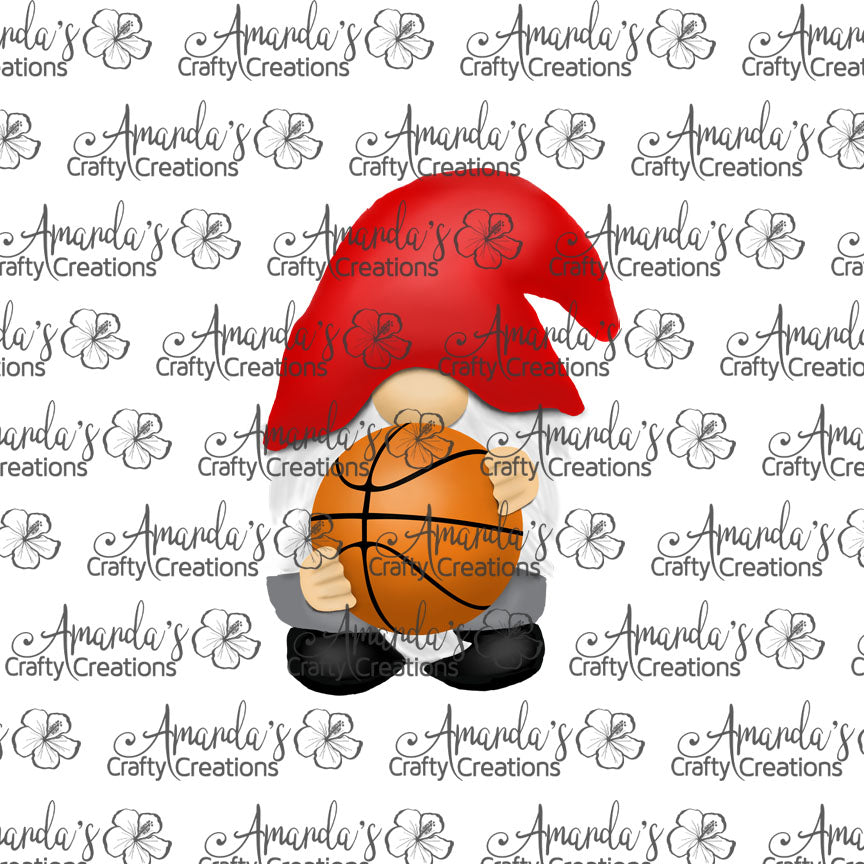 Basketball Gnome with Red Hat Earring Sublimation Design, Hand drawn Gnome Sublimation earring design, digital download, JPG, PNG