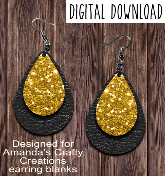 Black Gold Chunk Teardrop Earring Sublimation Design, Hand drawn Teardrop Sublimation earring design, digital download, JPG, PNG