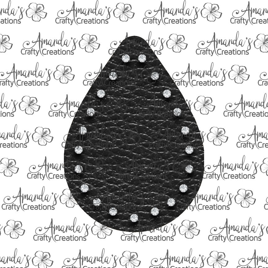 Black Rhinestone Border Teardrop Earring Sublimation Design | Hand-Drawn Teardrop Earring Sublimation Design | Digital Download (JPG, PNG)