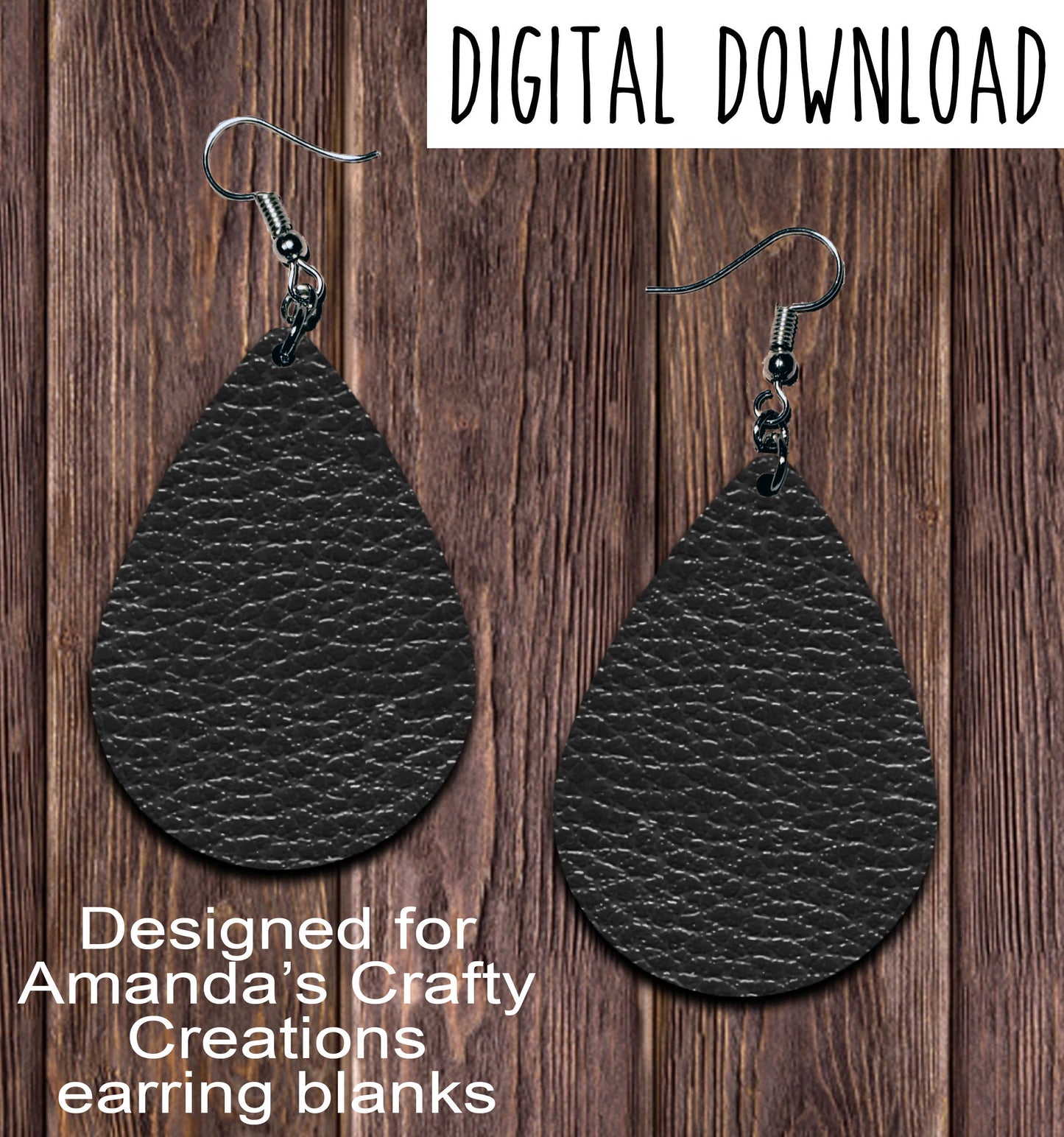 Black Teardrop Earring Sublimation Design, Hand drawn Teardrop Sublimation earring design, digital download, JPG, PNG