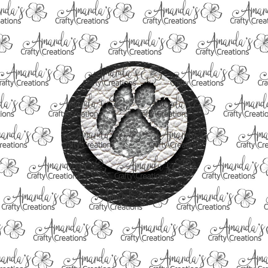 Black White Silver Chunk Paw Print Cut Out Circle Earring Sublimation Design, Hand drawn Circle Sublimation earring design, digital download, JPG, PNG