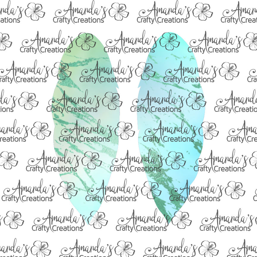 Blue Green Foil Feather Earring Sublimation Design, Hand drawn Feather Sublimation earring design, digital download, JPG, PNG