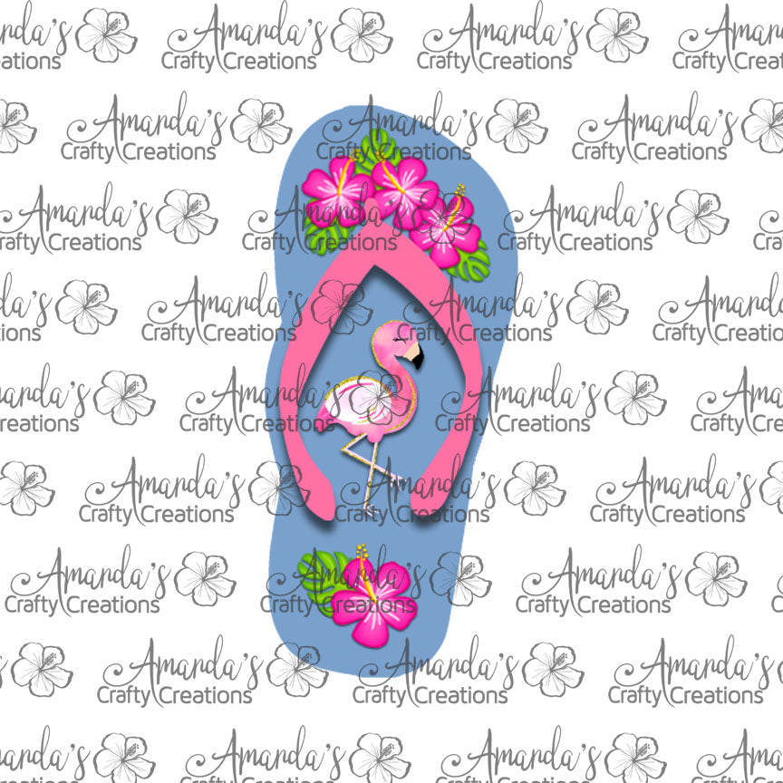 Flamingo Flip Flop Earring Sublimation Design, Hand drawn Flip Flop Sublimation earring design, digital download, JPG, PNG