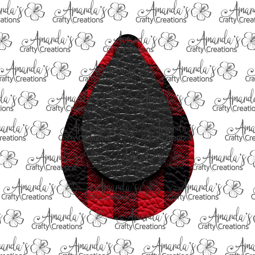 Buffalo Plaid Black Teardrop Earring Sublimation Design, Hand drawn Teardrop Sublimation earring design, digital download, JPG, PNG
