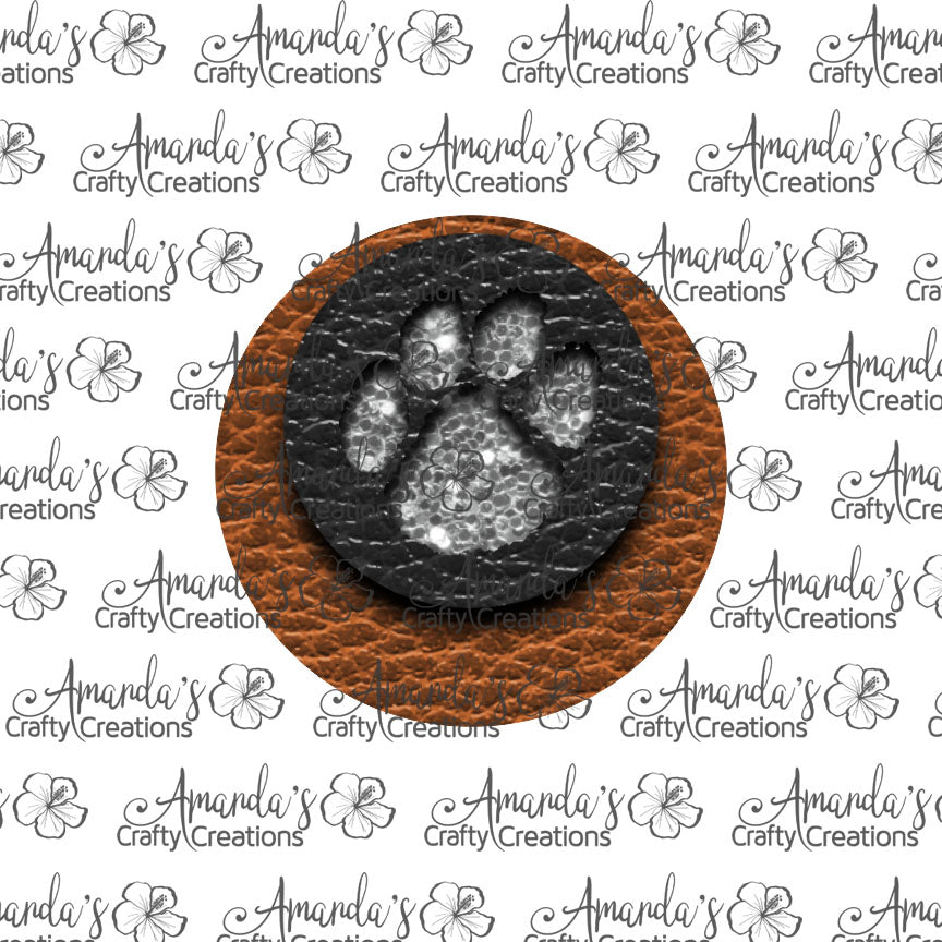 Copper Black Silver Chunk Paw Print Circle Earring Sublimation Design, Hand drawn Circle Sublimation earring design, digital download, JPG, PNG