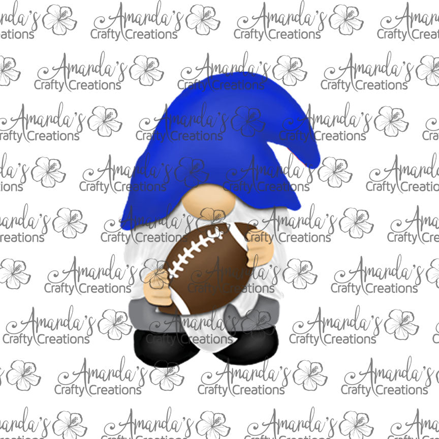 Football Gnome with Blue Hat Earring Sublimation Design, Hand drawn Gnome Sublimation earring design, digital download, JPG, PNG