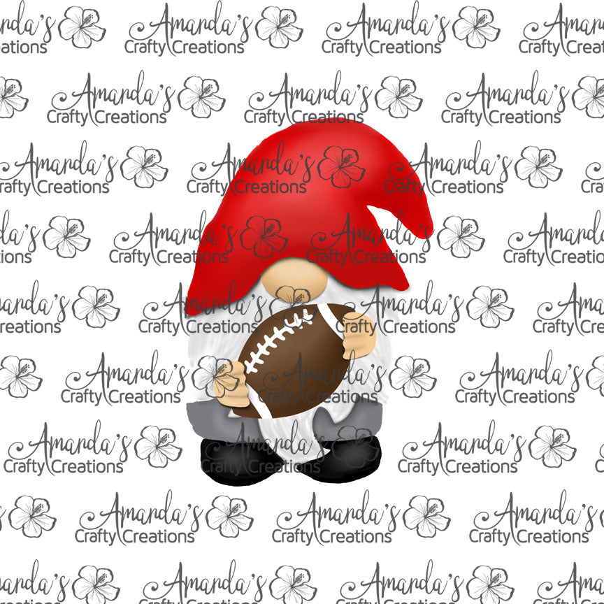 Football Gnome with Red Hat Earring Sublimation Design, Hand drawn Gnome Sublimation earring design, digital download, JPG, PNG