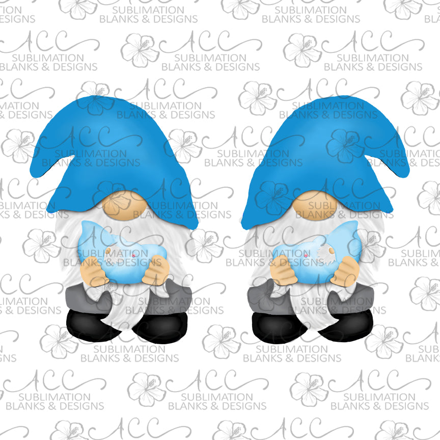 Blue Hat Gnome Holding Baby Gnome Earring Sublimation Design, Hand drawn Gnome Sublimation earring design, digital download, JPG, PNG