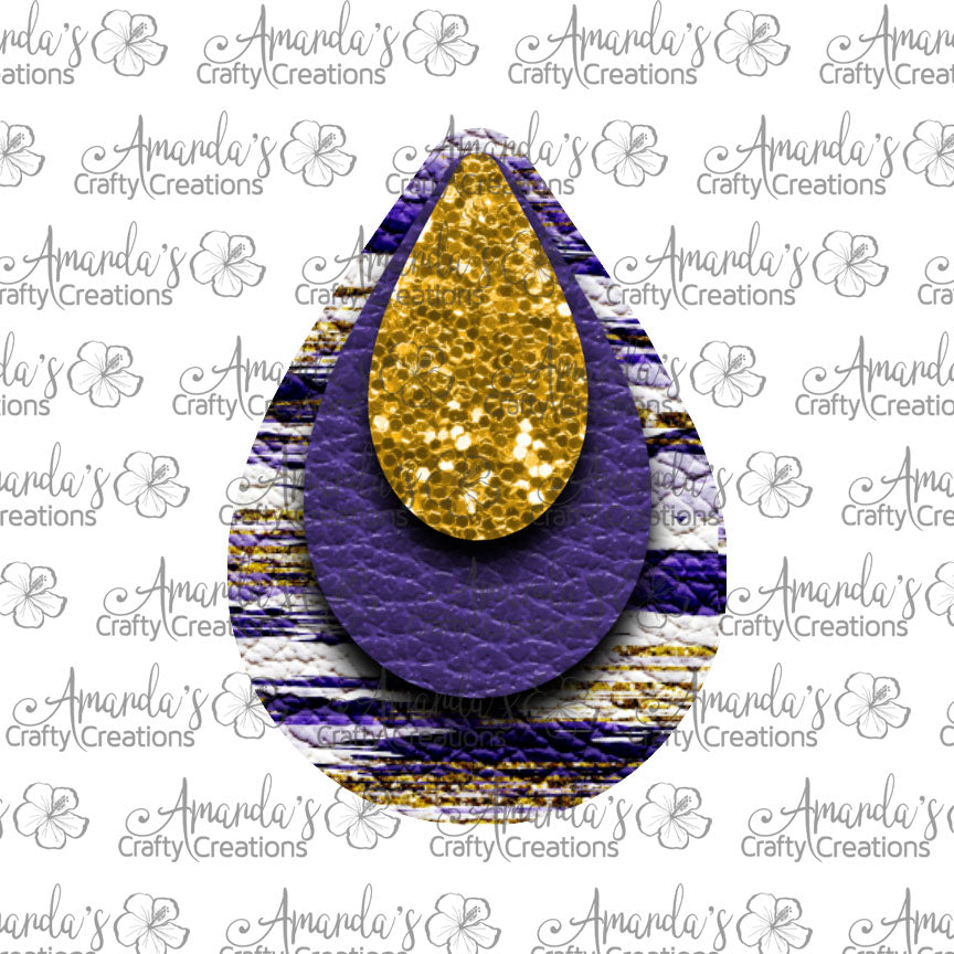 Gold Chunk Purple Stroke Teardrop Earring Sublimation Design, Hand drawn Teardrop Sublimation earring design, digital download, JPG, PNG