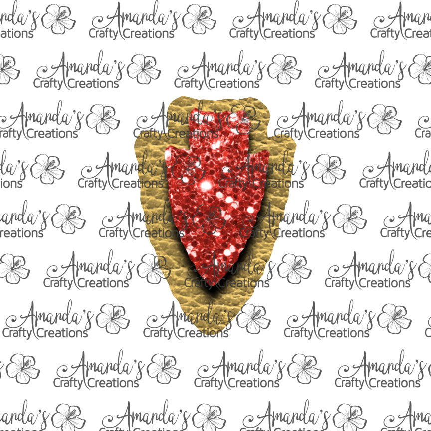 Gold Red Chunk Arrowhead Sublimation Earring Sublimation Design, Hand drawn Arrowhead Sublimation earring design, digital download, JPG, PNG