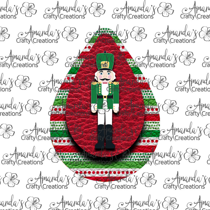 Green Nutcracker Teardrop Earring Sublimation Design, Hand drawn Teardrop Sublimation earring design, digital download, JPG, PNG