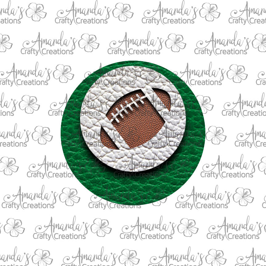 Green White Football Circle Earring Sublimation Design, Hand drawn Circle Sublimation earring design, digital download, JPG, PNG