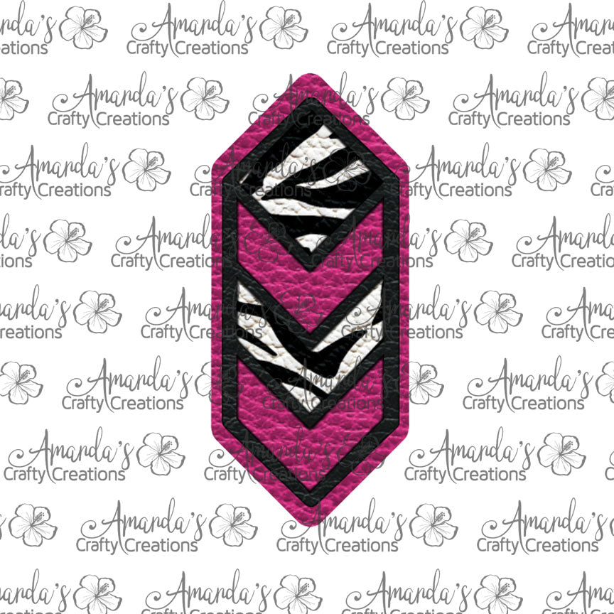 Hot Pink Zebra Cascade Sublimation Earring Sublimation Design, Hand drawn Cascade Sublimation earring design, digital download, JPG, PNG