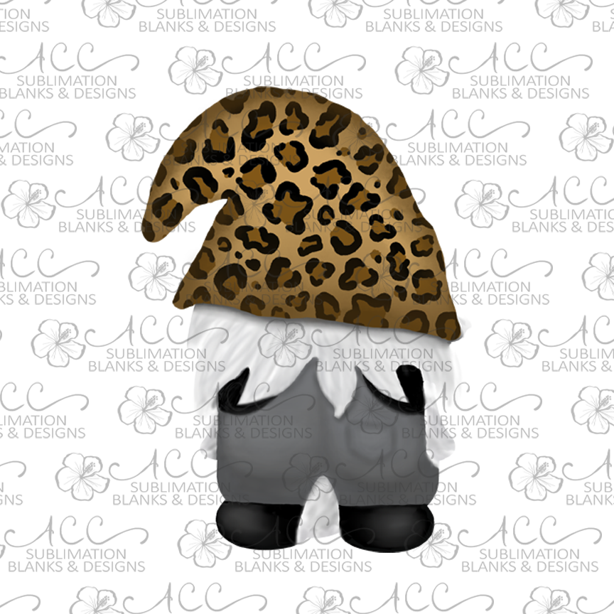 Leopard Hat Back Gnome Earring Sublimation Design, Hand drawn Gnome Sublimation earring design, digital download, JPG, PNG