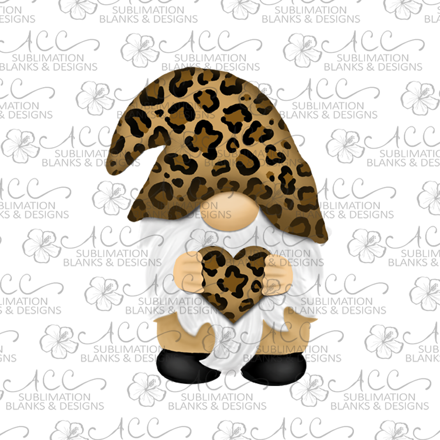 Leopard Hat Heart Naked Gnome Earring Sublimation Design, Hand drawn Gnome Sublimation earring design, digital download, JPG, PNG