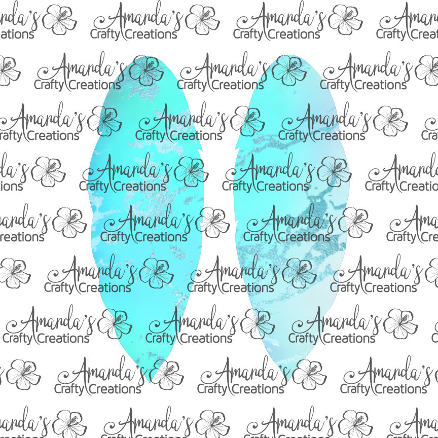 Light Blue Foil Feather Earring Sublimation Design, Hand drawn Feather Sublimation earring design, digital download, JPG, PNG