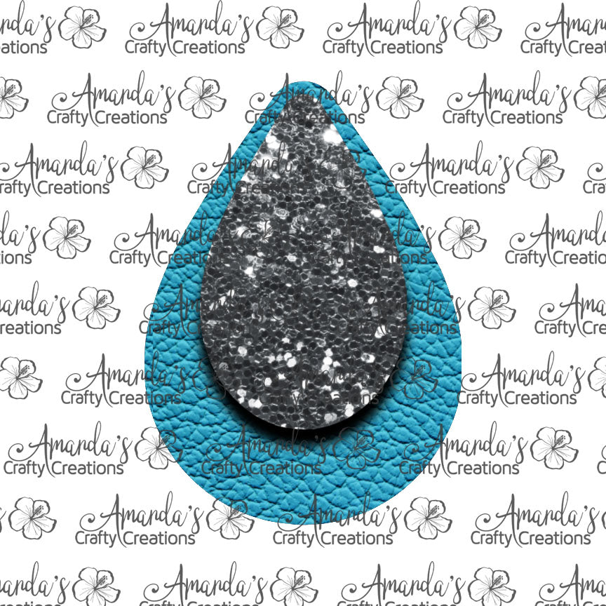 Light Blue Chunky Glitter Teardrop Earring Sublimation Design, Hand drawn Teardrop Sublimation earring design, digital download, JPG, PNG