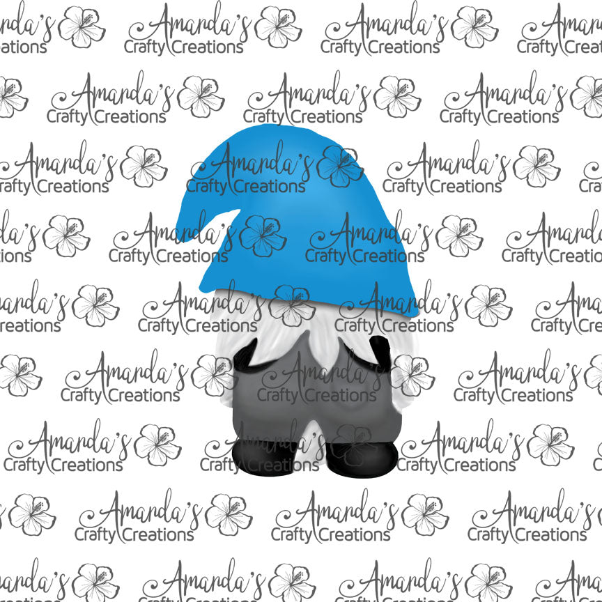 Light Blue Hat Gnome Back Sublimation Design, Hand drawn Gnome Sublimation earring design, digital download, JPG, PNG