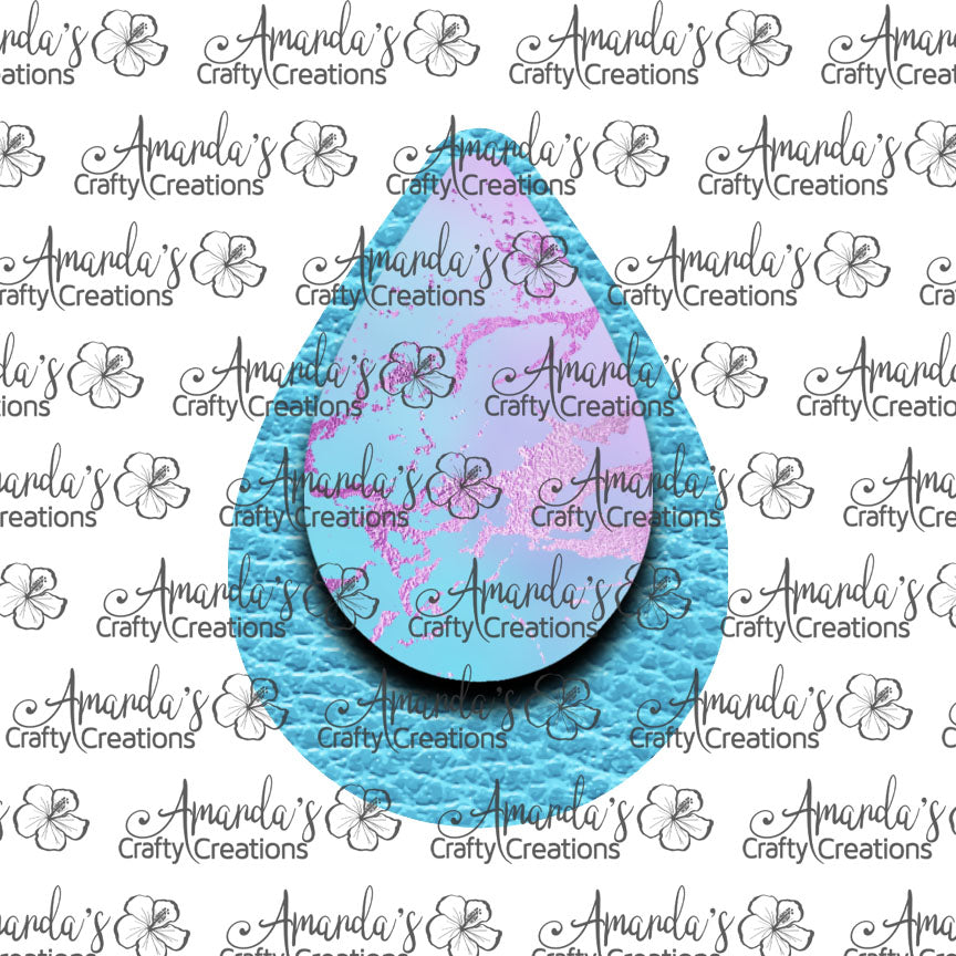 Light Blue Purple Foil Teardrop Earring Sublimation Design, Hand drawn Teardrop Sublimation earring design, digital download, JPG, PNG